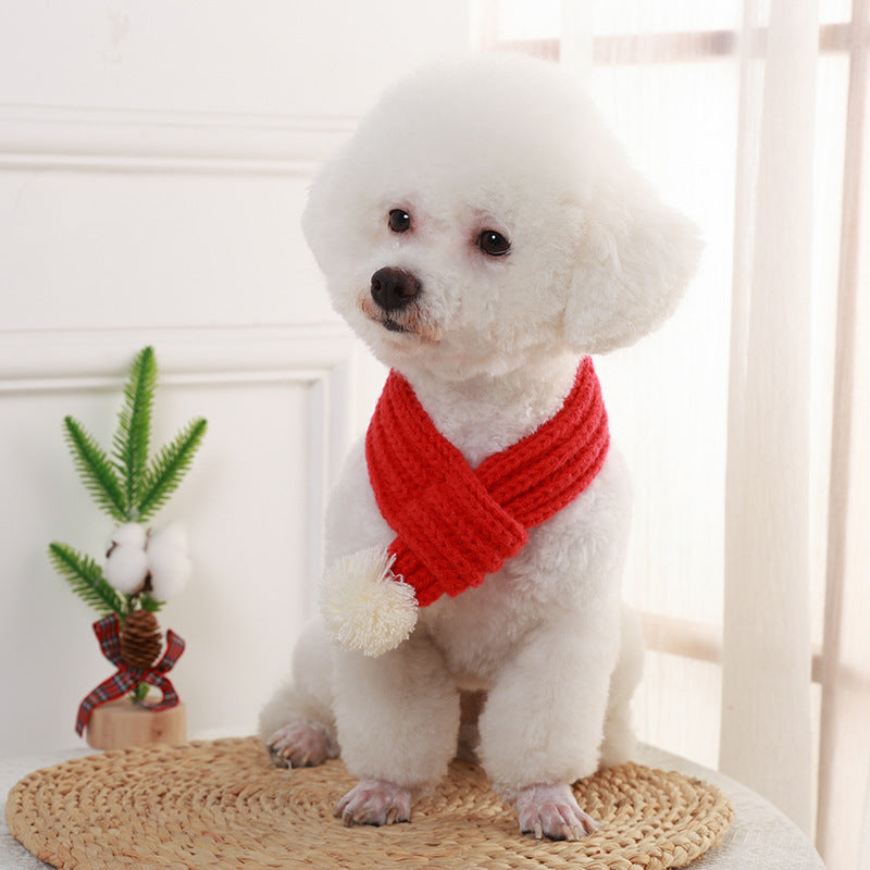 Puppy Christmas Scarf Accessories Autumn And Winter Warm
