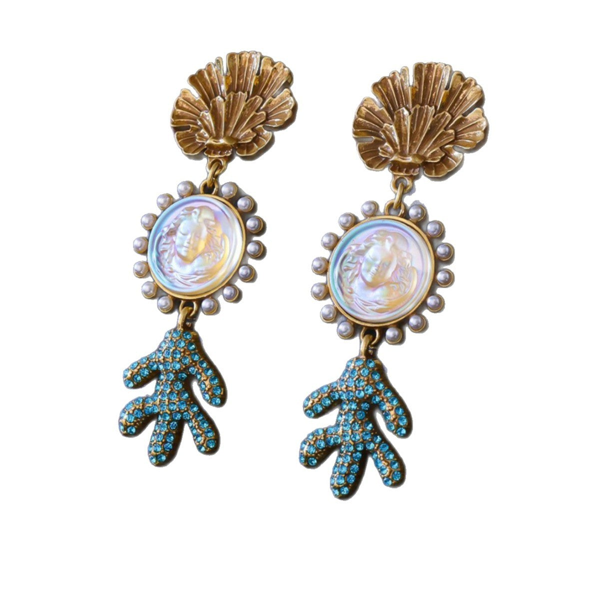 Sleeping Angel Stud Earrings Resin Jeweled Earrings