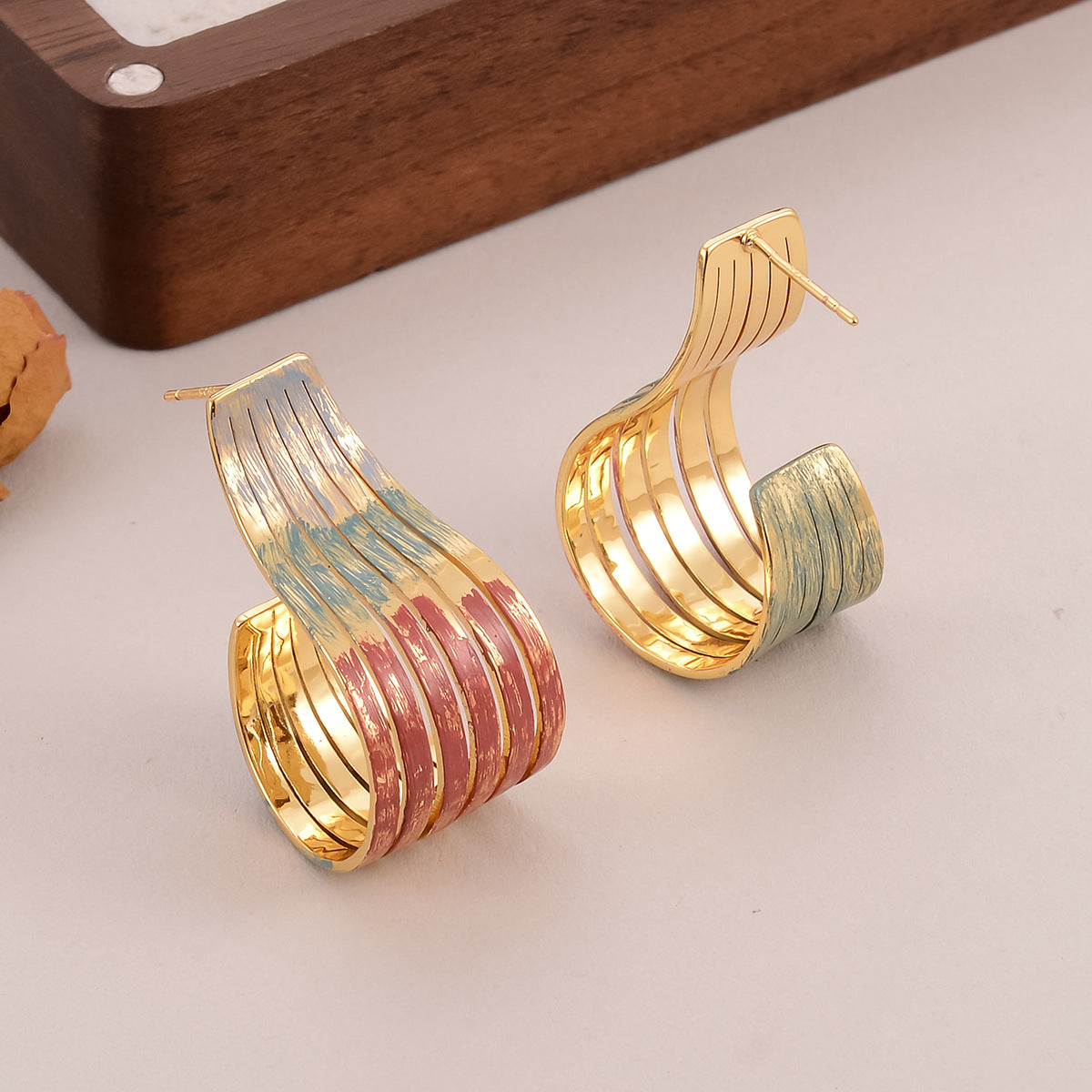 Women's Personalized Multi-layer Gold Earrings