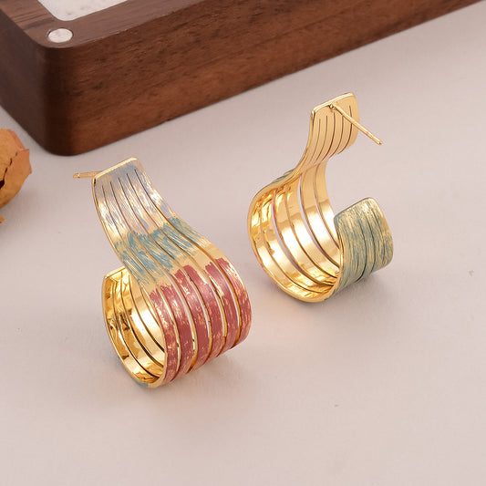 Women's Personalized Multi-layer Gold Earrings