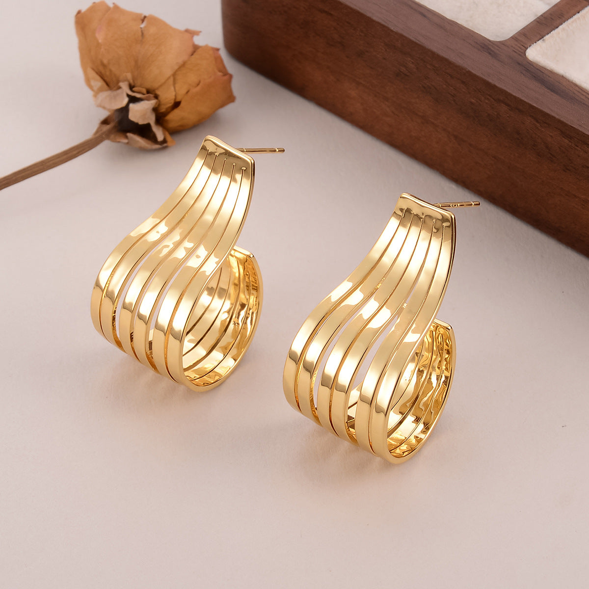 Women's Personalized Multi-layer Gold Earrings