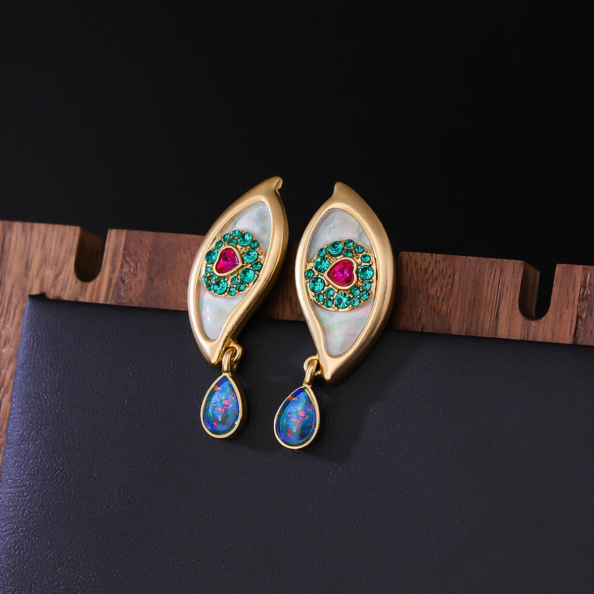 Vintage Court Light Luxury Vintage Earrings Enamel Painted Earrings