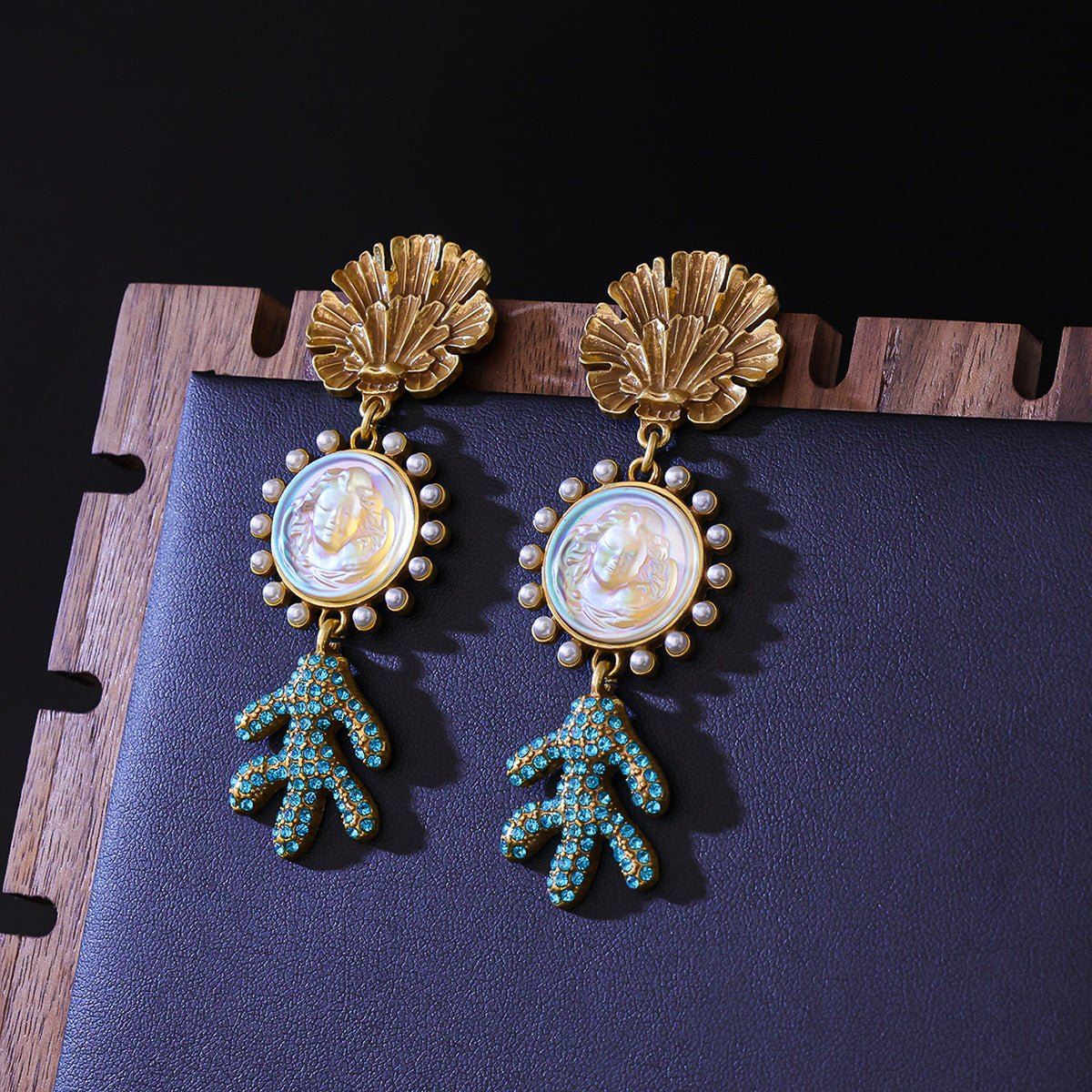 Sleeping Angel Stud Earrings Resin Jeweled Earrings