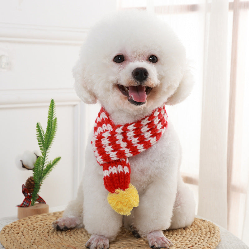 Puppy Christmas Scarf Accessories Autumn And Winter Warm