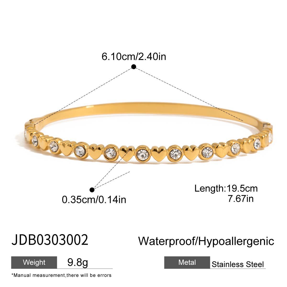 Stainless Heart-shaped Non-fading Titanium Steel Bracelet