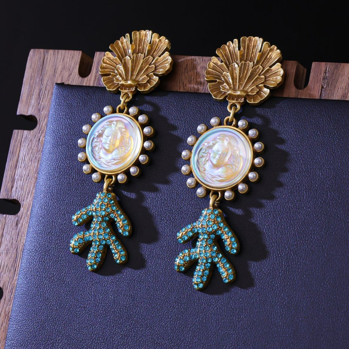 Sleeping Angel Stud Earrings Resin Jeweled Earrings