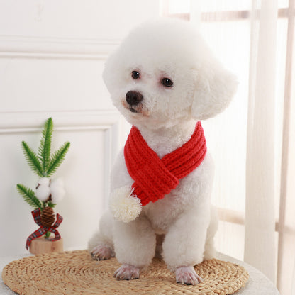 Puppy Christmas Scarf Accessories Autumn And Winter Warm