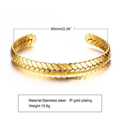 Stainless Steel Glossy Bracelet With Drill