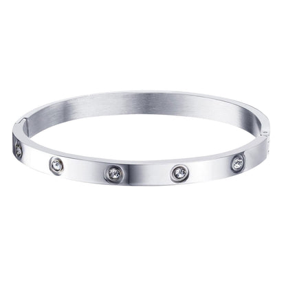 Stainless Steel Glossy Bracelet With Drill