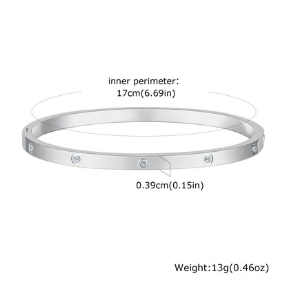 Stainless Steel Glossy Bracelet With Drill