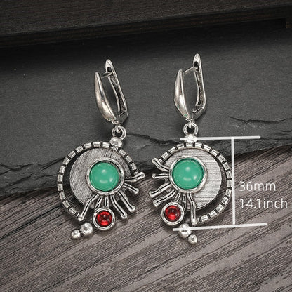 Boho Turquoise Retro Creative Personality Alloy Quality Earrings