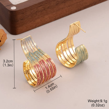 Women's Personalized Multi-layer Gold Earrings