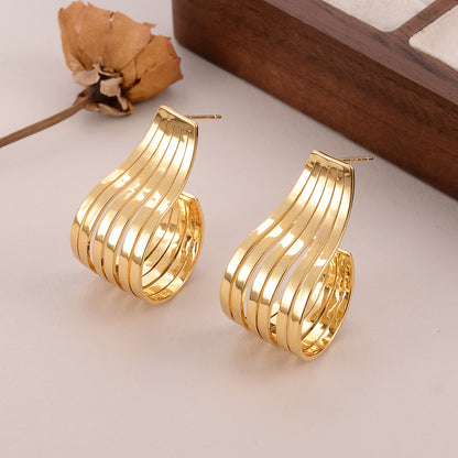 Women's Personalized Multi-layer Gold Earrings