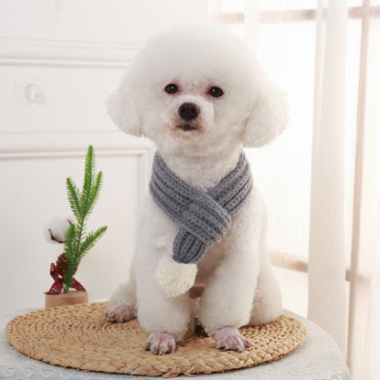 Puppy Christmas Scarf Accessories Autumn And Winter Warm