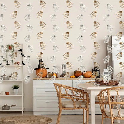 6Pcs Halloween Hand Skeleton Garland Horrible Party Paper Banner Haunted House Hanging Decoration Halloween Party Scary Props For Door Wall Window Ceiling Decor